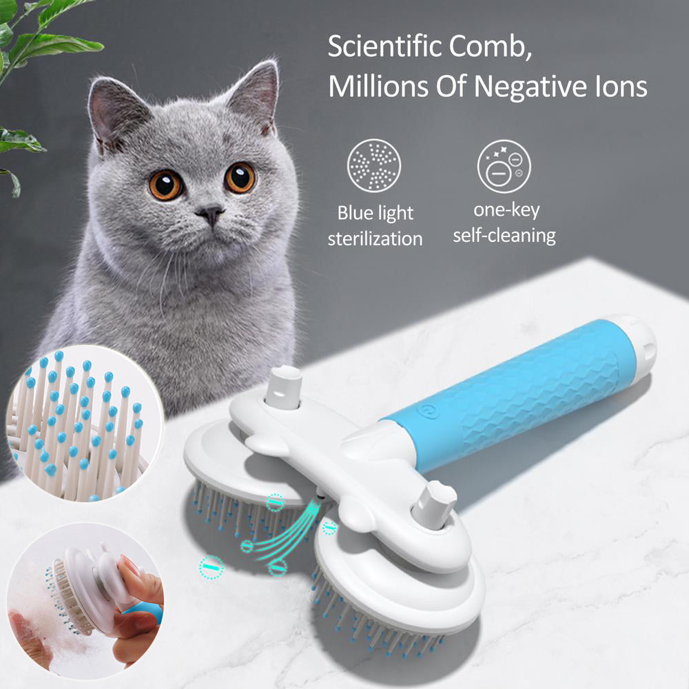 Self-Cleaning Pet Slicker Brush | Easy Fur Removal for Cats & Dogs