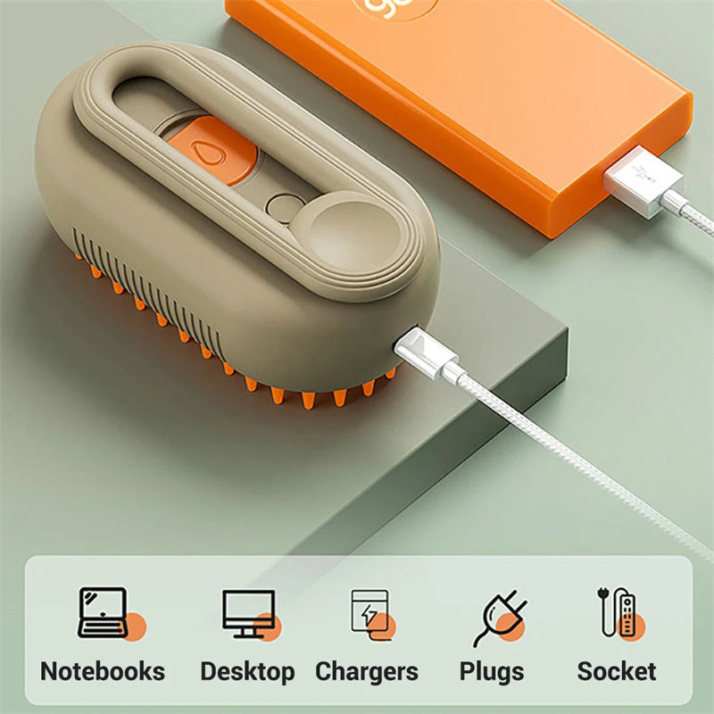 3-in-1 Steam Pet Grooming Brush